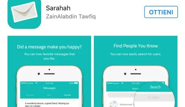 Sarahah App, privacy, cyberbullismo,